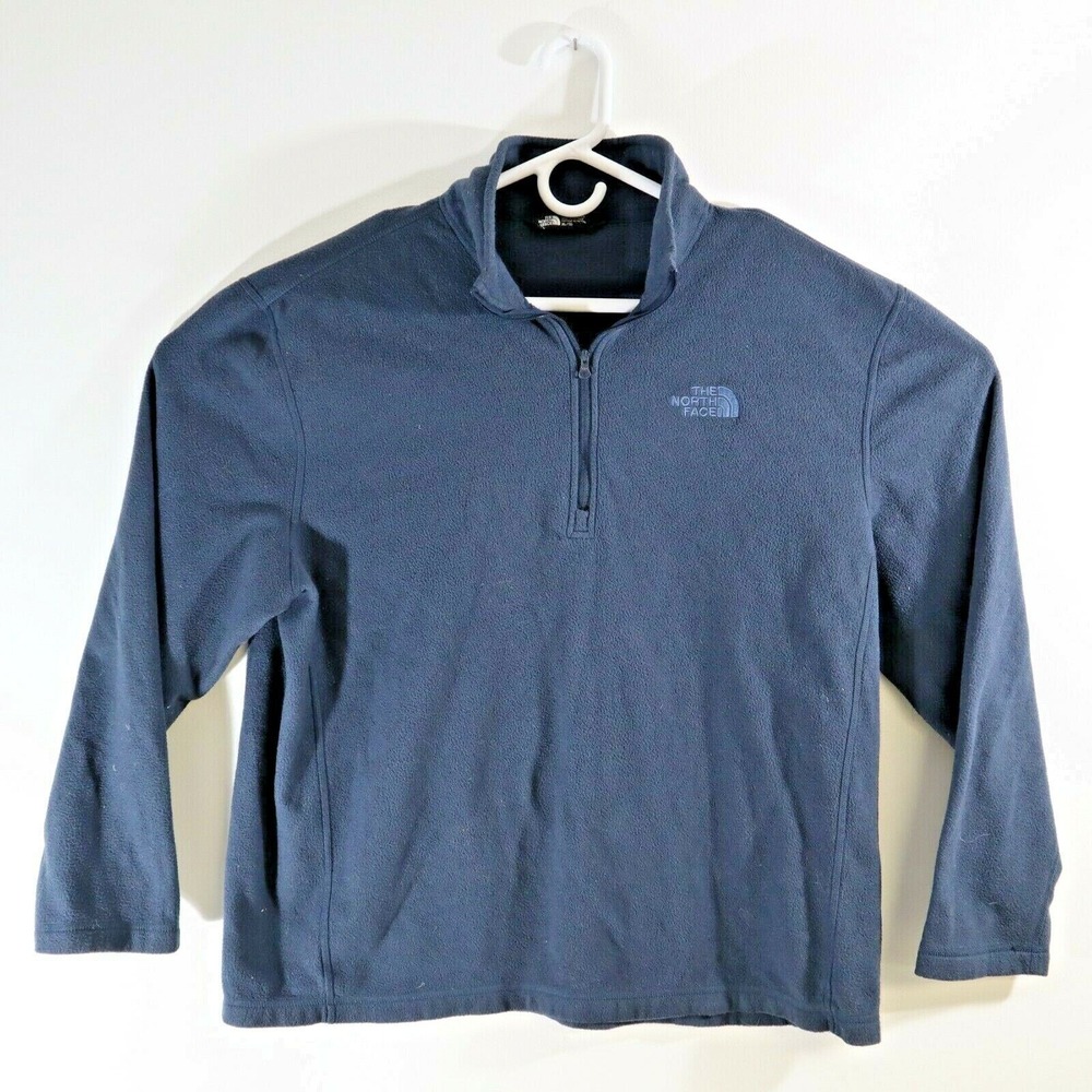 The North Face Quarter Zip Mens Navy Blue Fleece Jacket Coat Extra Large XL